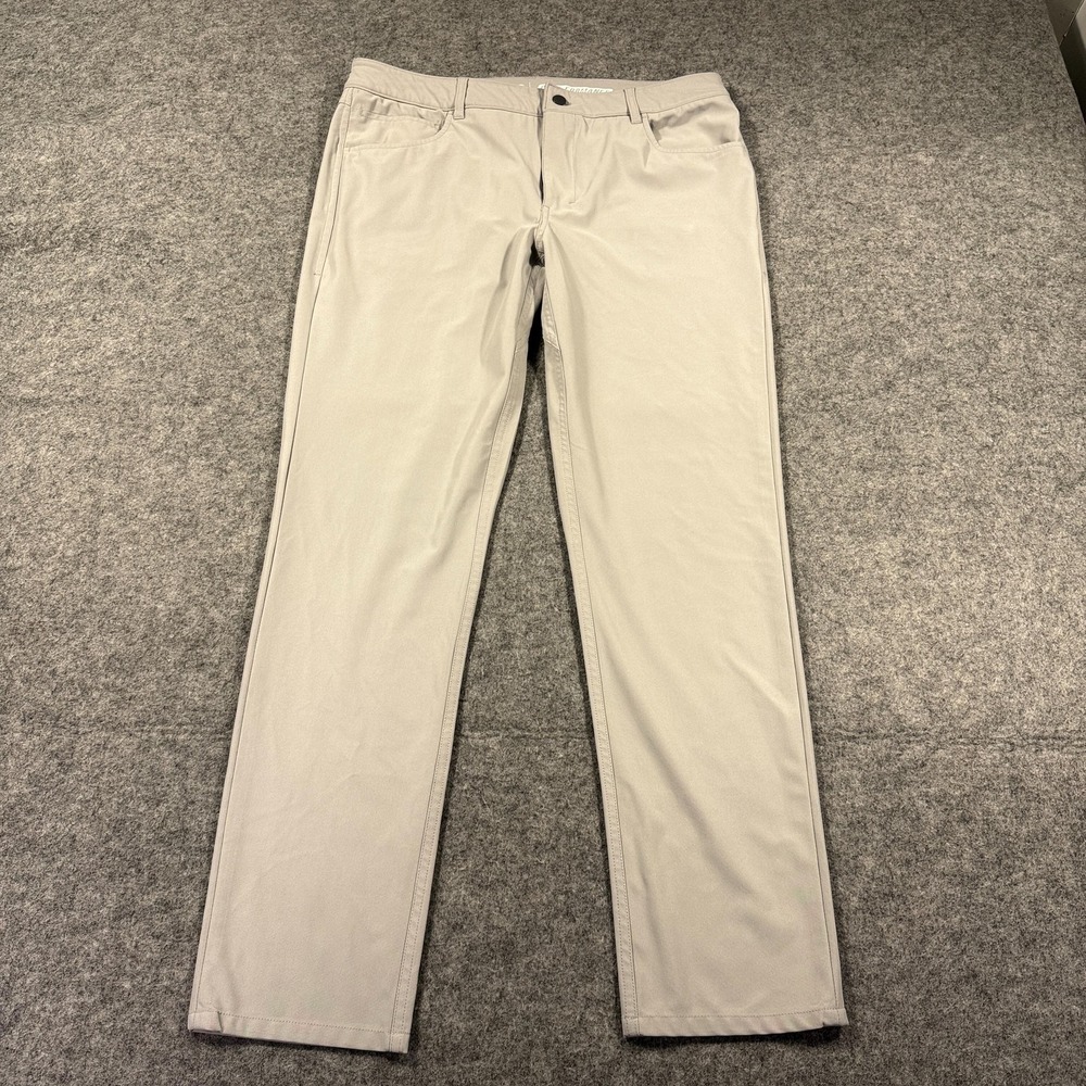 Johnnie O PrepFormance Pants Mens 36x32 Gray Quarry Chino Stretch Golf‎ Casual